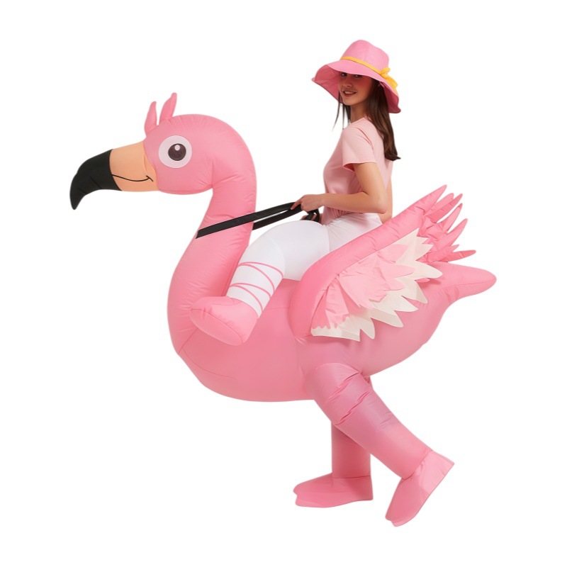 Cosplay Prop - Pembe Flamingo Şişme Kostüm, Çizgi Film